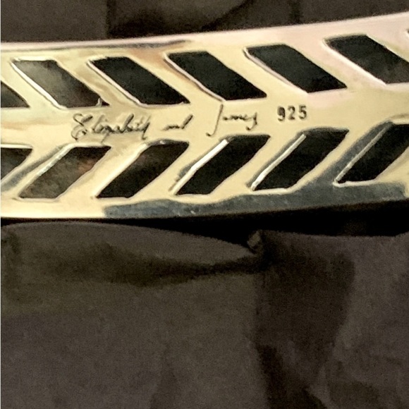 COPY - Elizabeth and James Textured Feather Stud Cuff bracelet sterling silver - Picture 4 of 11